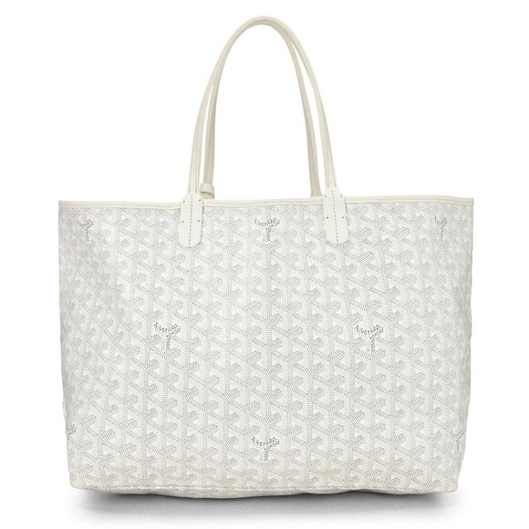 Authentic Goyard Goyardine Saint Louis PM White Shoulder Tote Bag & Pouch Wallet - Picture 3 of 14